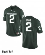 Men's Michigan State Spartans NCAA #2 Justin Layne Green Authentic Nike Big & Tall Stitched College Football Jersey WO32W67EP